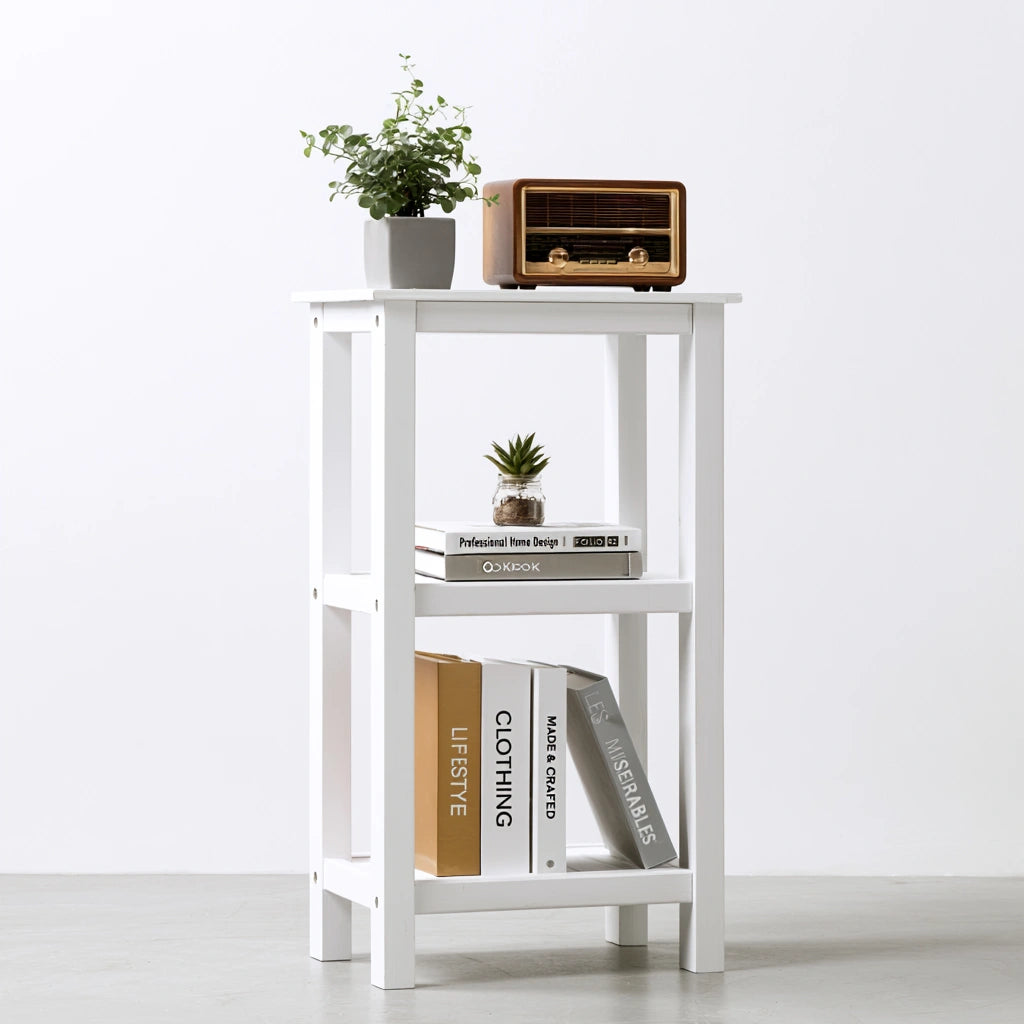 Étagère de rangement en bois, coloris blanc