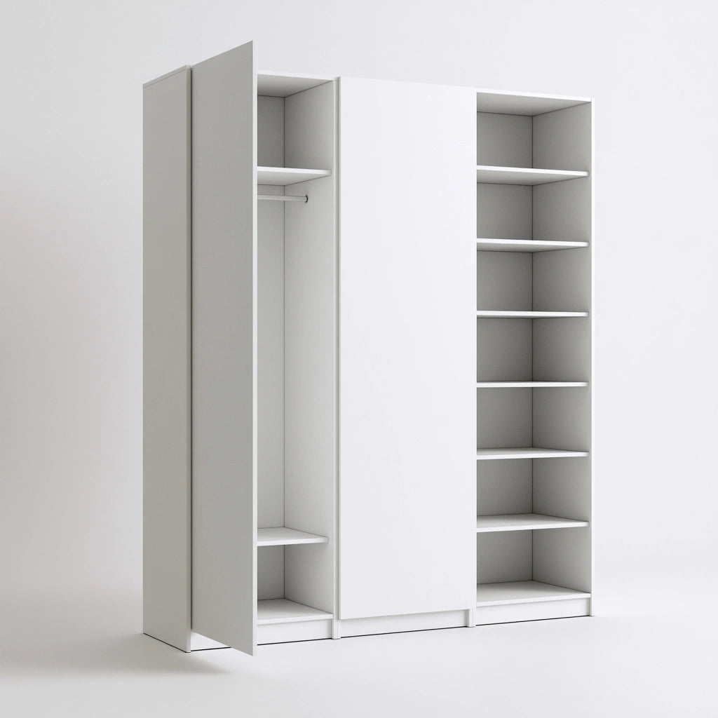 Armoire de rangement aux lignes épurées, coloris blanc